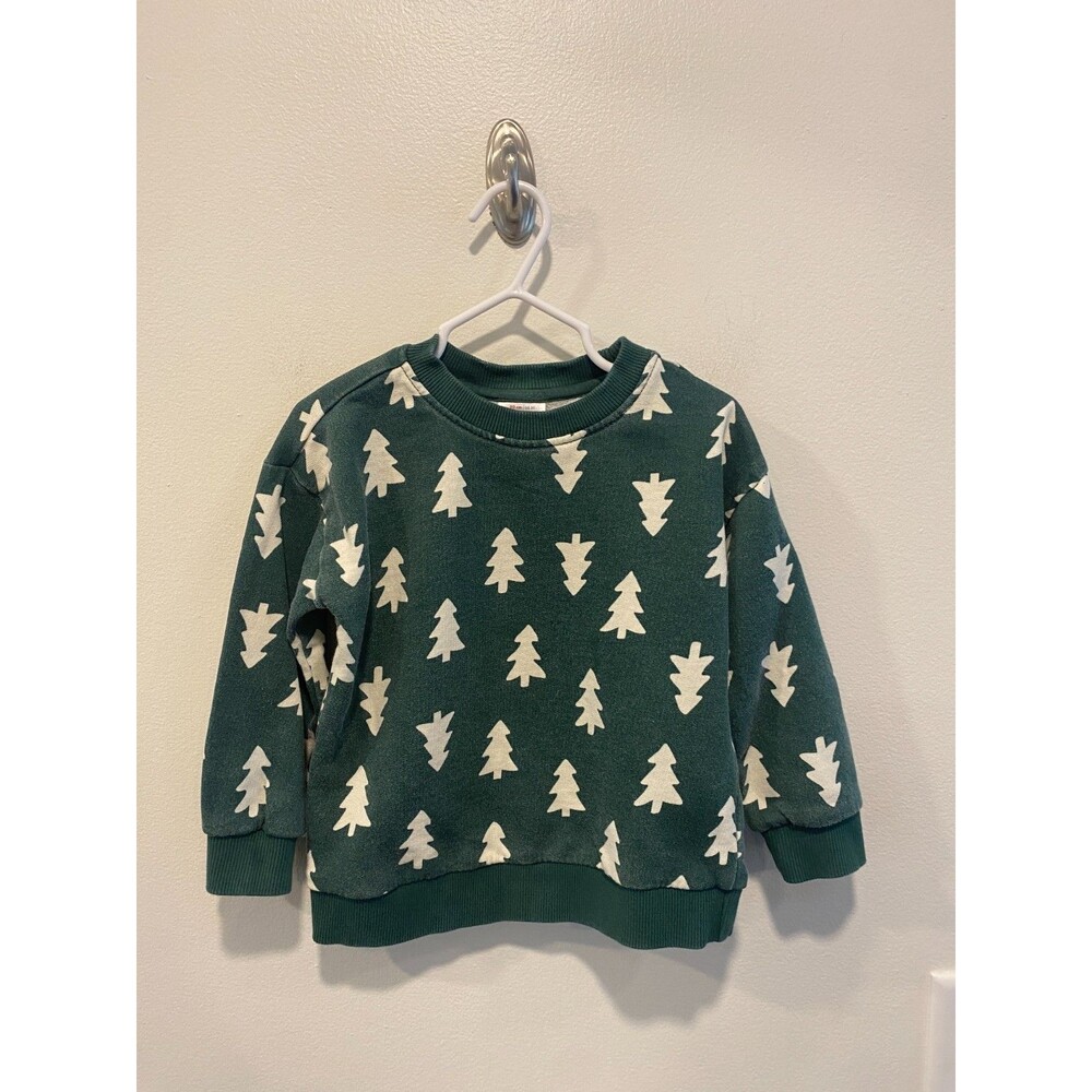 Hanna Andersson Kids Crewneck Sweatshirt Pullover Size 90 or US 3 Christmas Tree